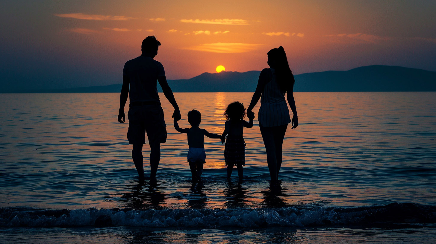 AI photo: Beach Sunset Family Adventure