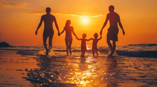 Family Memories: HD Wallpaper of Beach Sunset