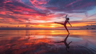 Vibrant Digital Background: 4K Wallpapers of Beach Sunset