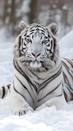 Unique White Tiger Digital Background for Your Phone