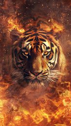 Bengal Tiger Fire: A Bold Mobile Wallpaper Experience