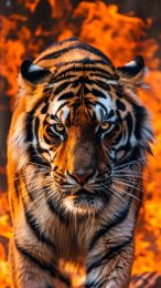 Stunning Bengal Tiger Fire Mobile Wallpaper HD Download