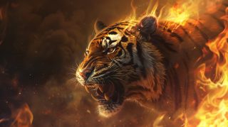 Bengal Tiger Fire Wallpaper - Free HD Download