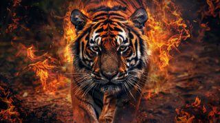 Download Free HD Pics of Bengal Tiger Fire