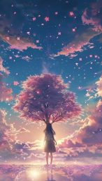 Enhance Your Mobile with Anime Sakura Tree Wallpapers