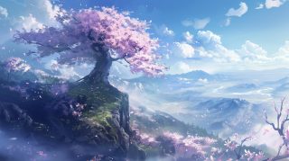 Vibrant Sakura Tree Digital Backgrounds in 4k and 8k