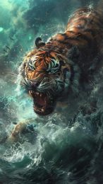 Digital Backgrounds Featuring Majestic Tigers for Phones