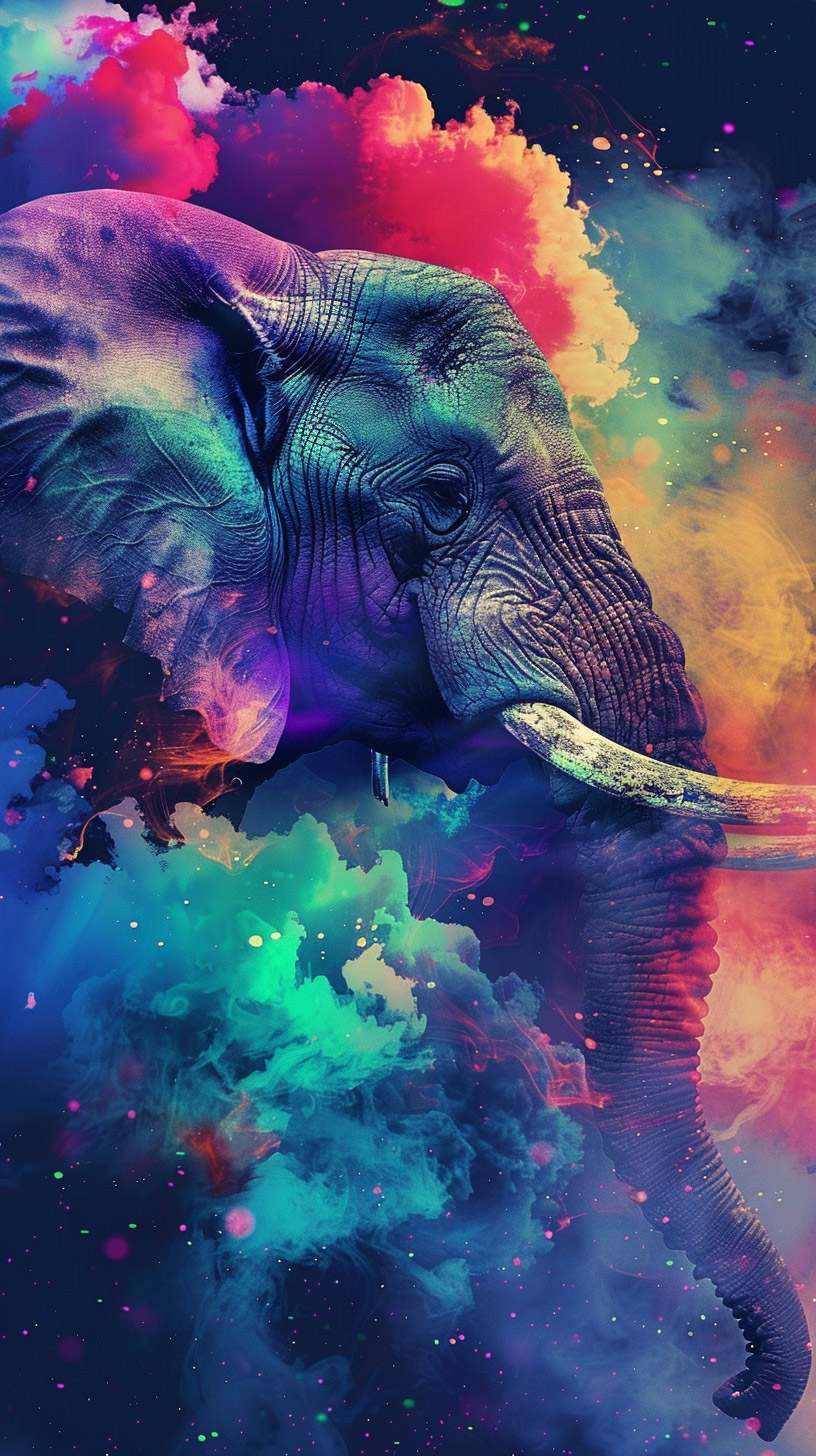 Stylish Big Elephant 9:16 Wallpaper for Mobile View