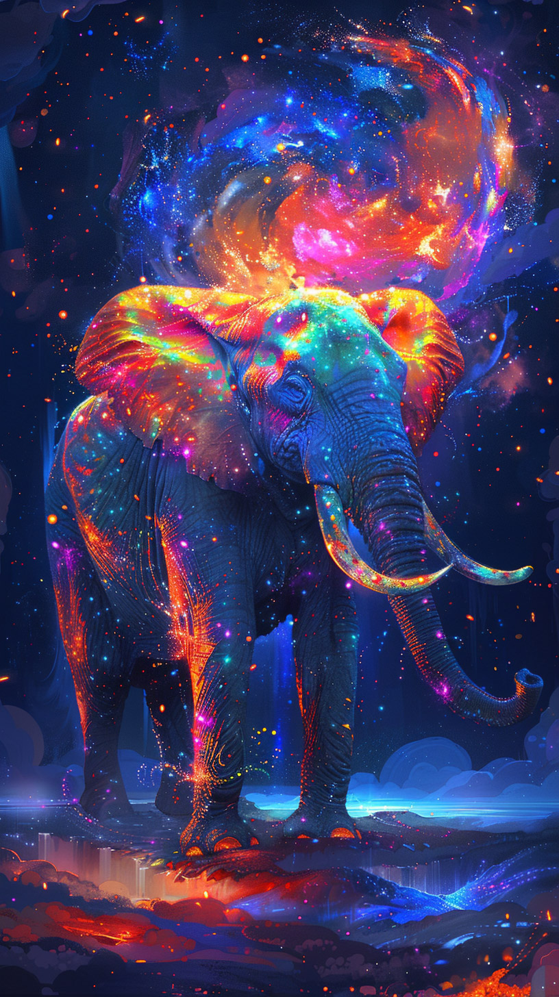 Amazing Big Elephant Digital Background for Your Smartphone