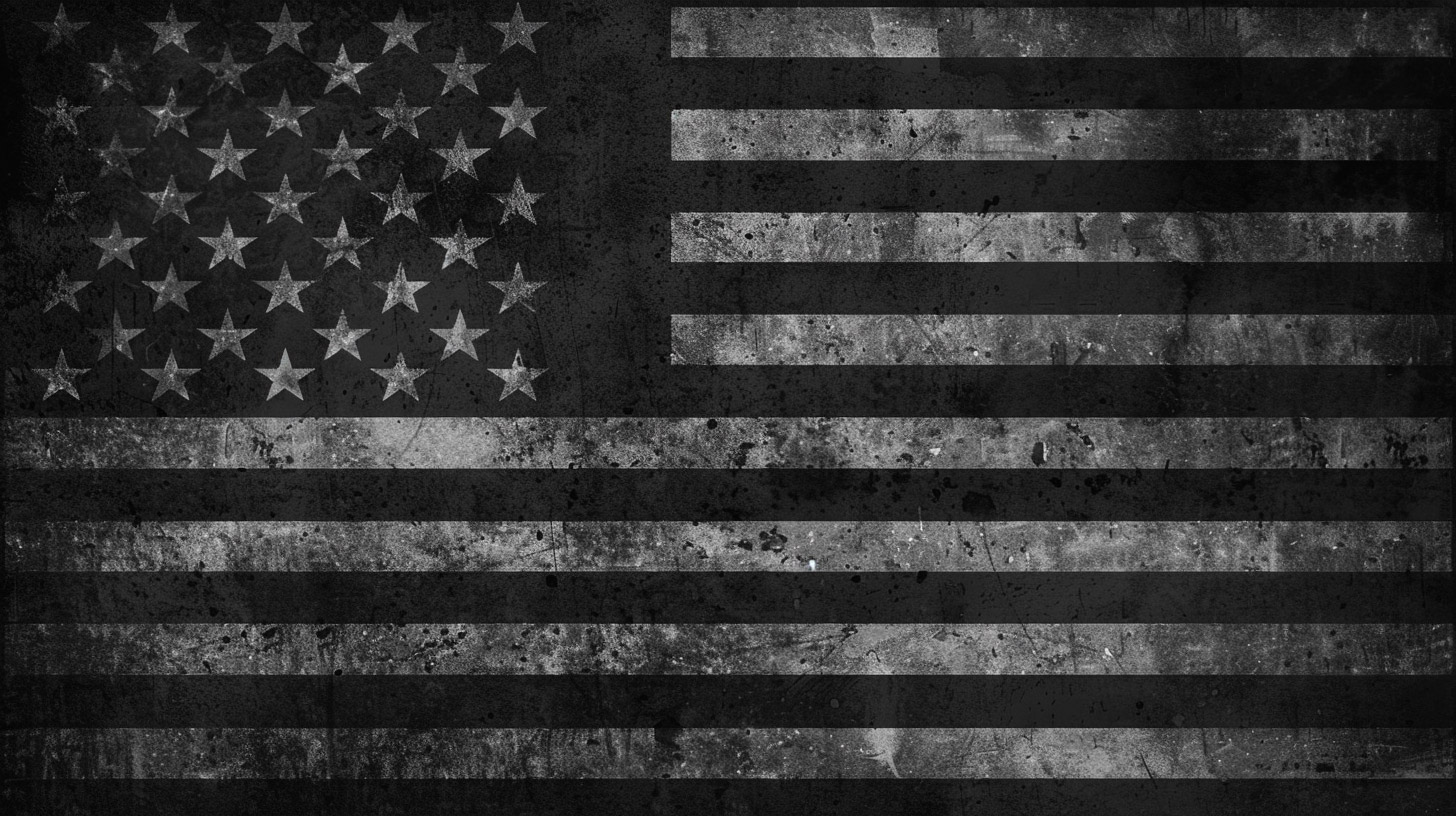 Unique Black American Flag Digital Backgrounds in 16:9