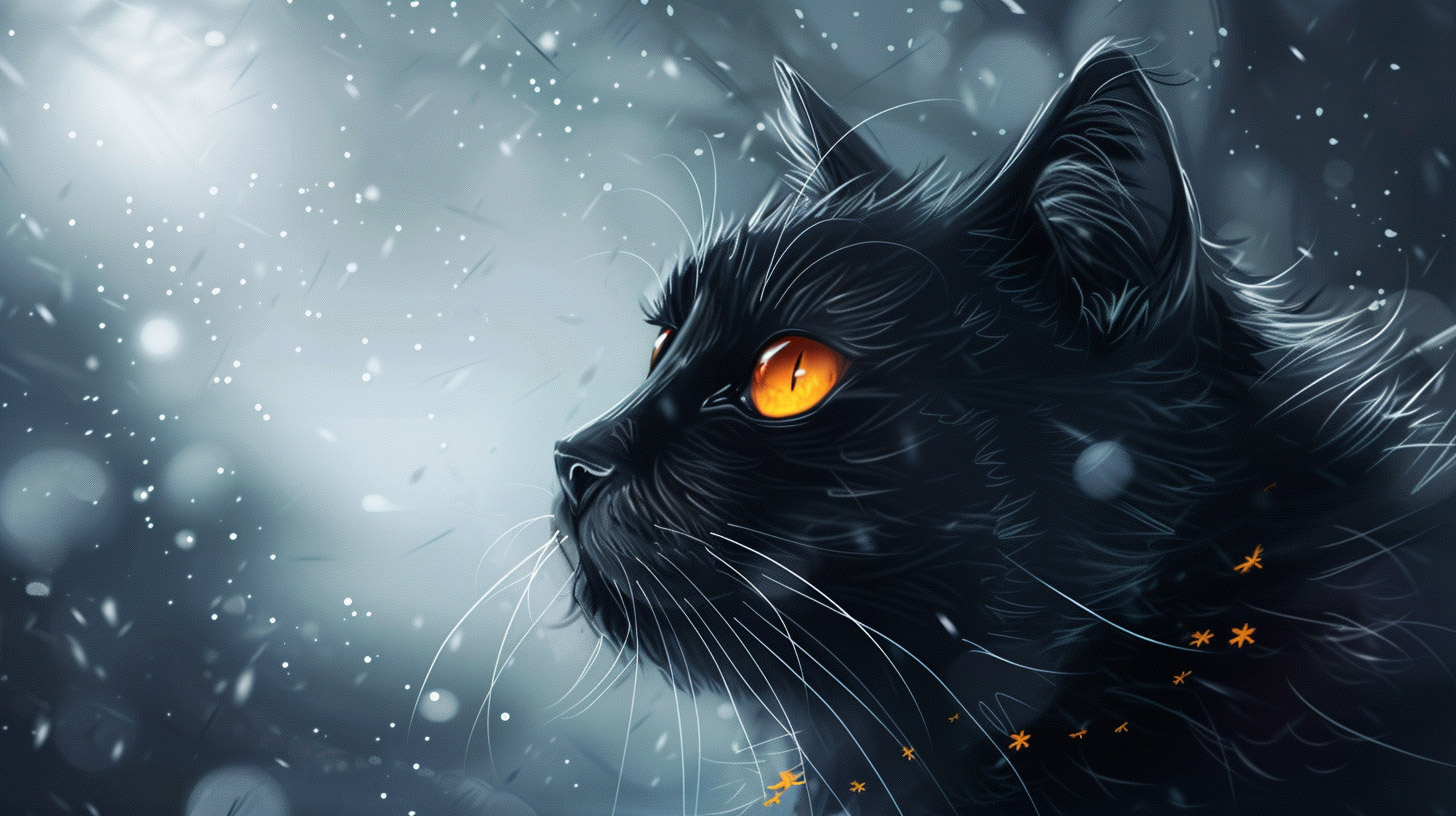 Black and Orange Cat HD Wallpaper for Desktop