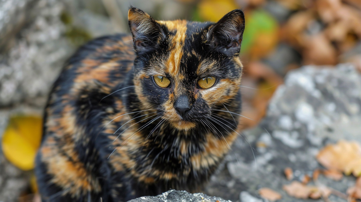 Download 16:9 Black and Orange Cat Wallpaper