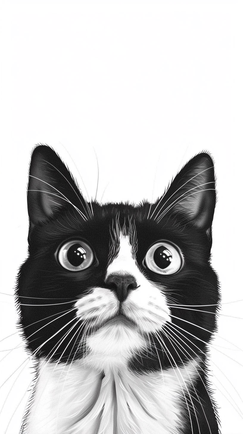 Download Free Black and White Cat Digital Background