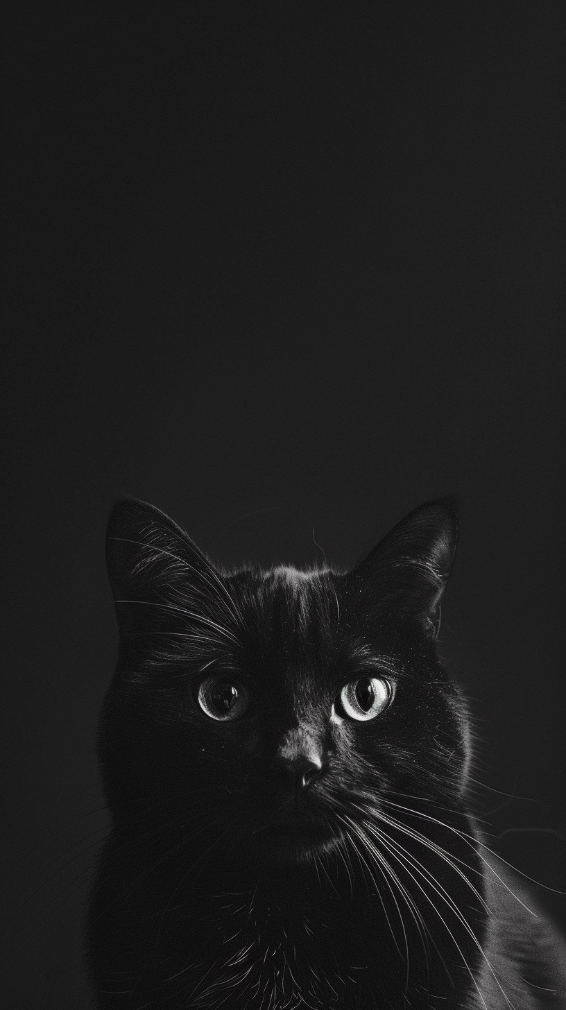 High-Definition Black and White Cat Image Download