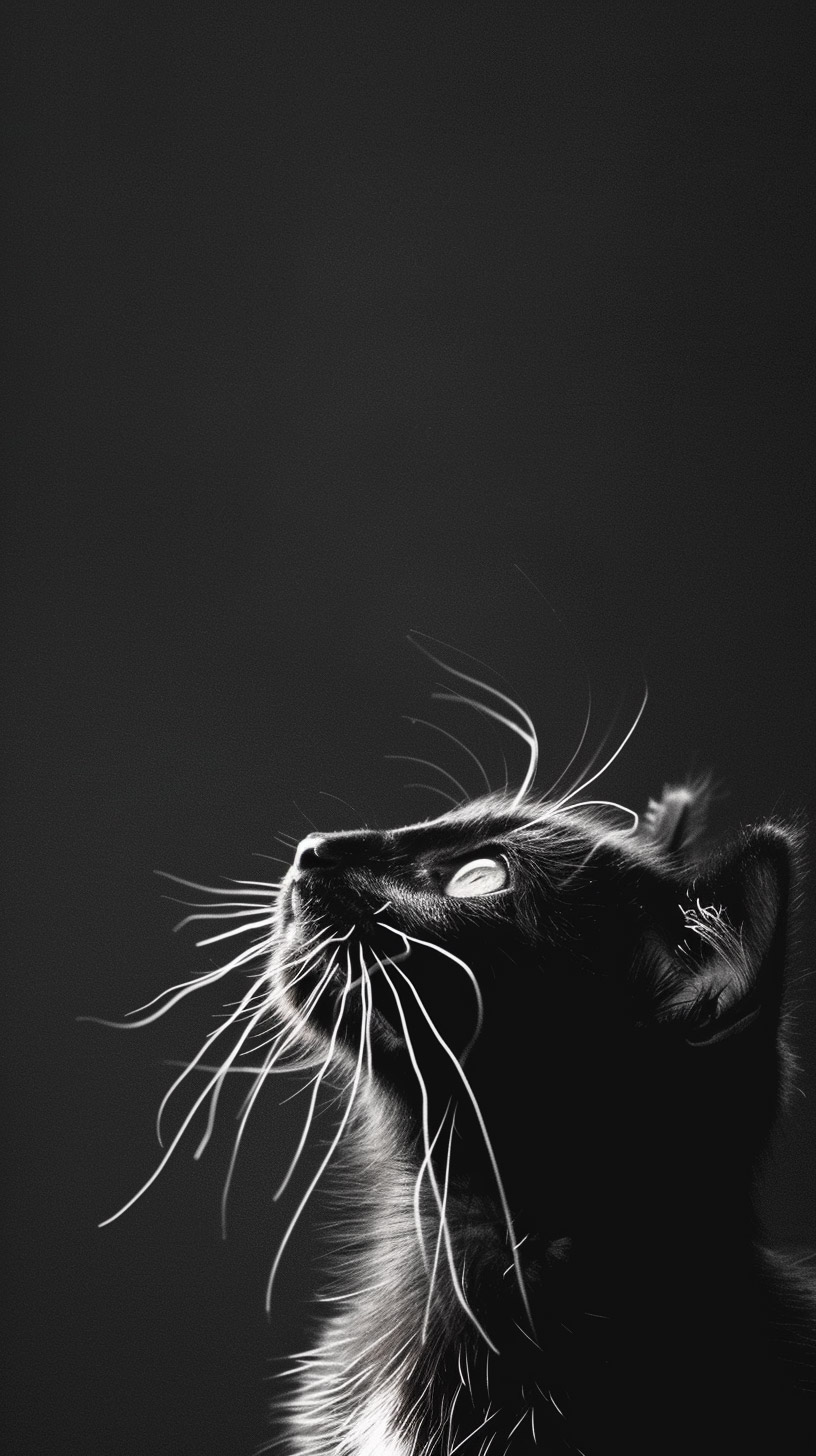 Unique Black and White Cat Backgrounds for Mobile