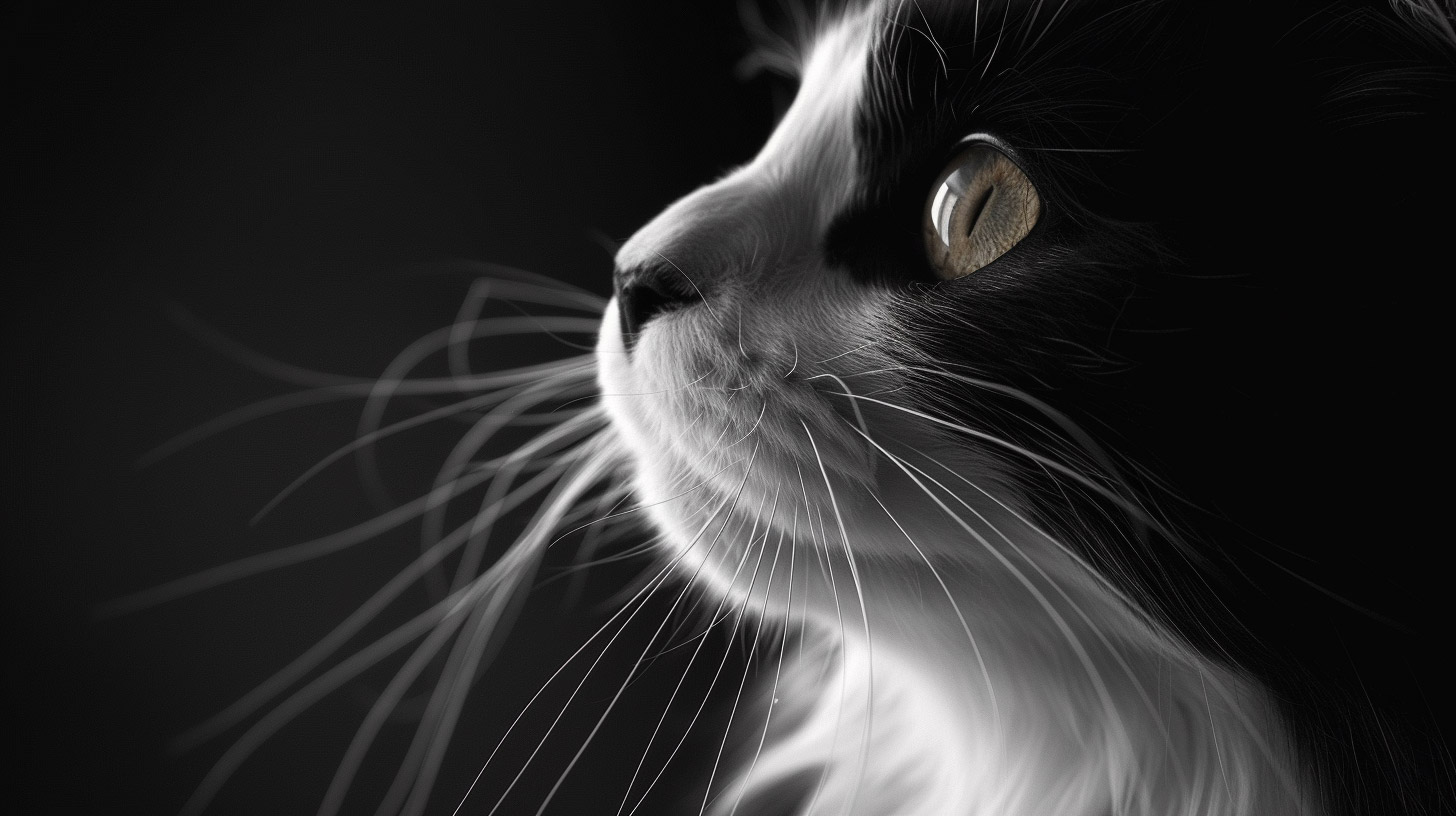 Free Digital Background: Black and White Cat Aesthetic