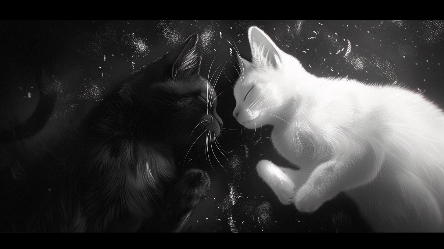 High-Definition Black and White Cat HD Pics