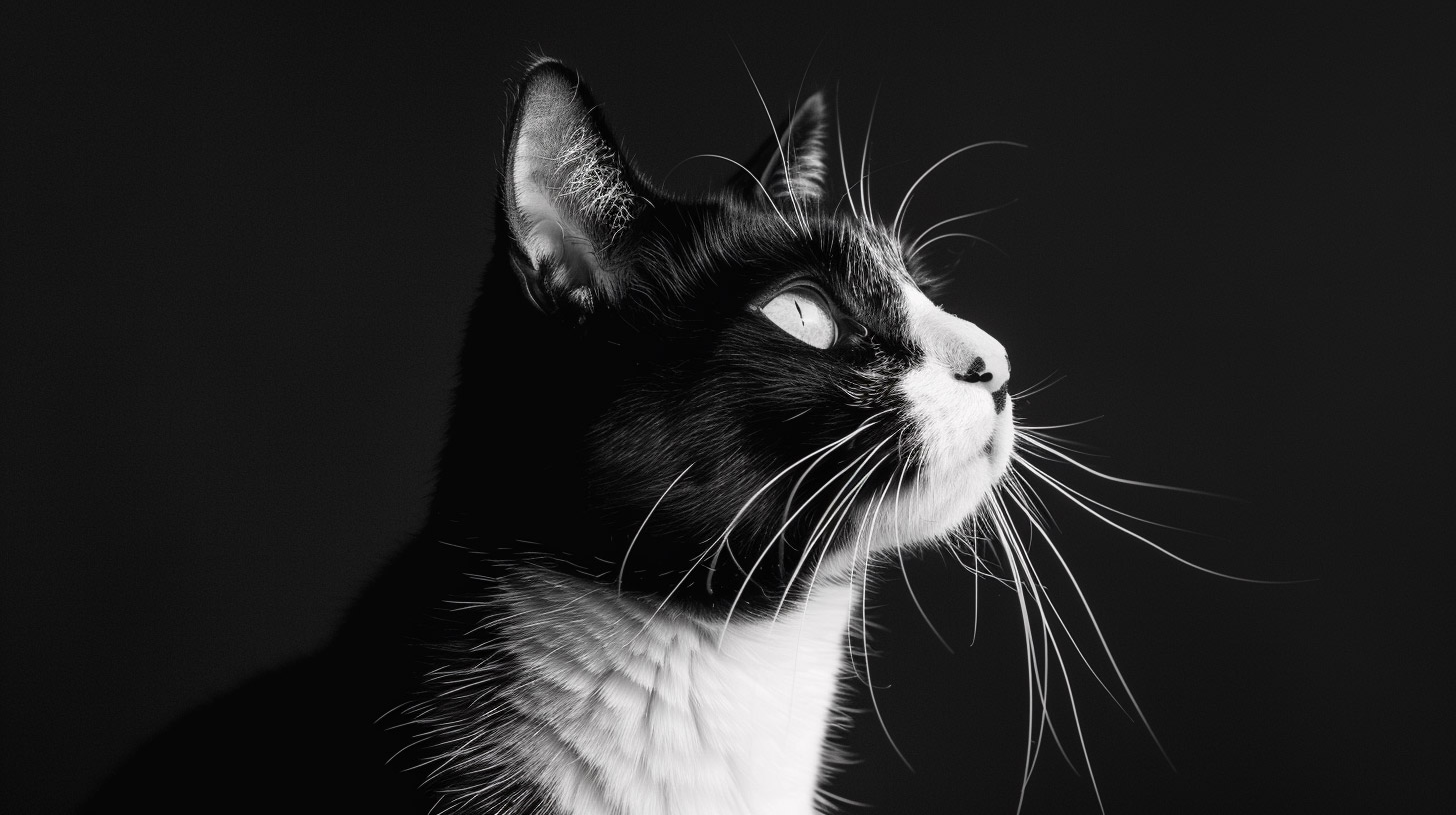 Free 4K Black and White Cat Desktop Background