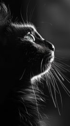 Stunning Black and White Cat HD Mobile Wallpaper