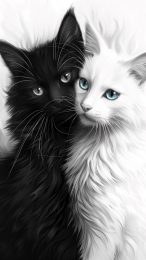 Enchanting Images of Black and White Cats for Android