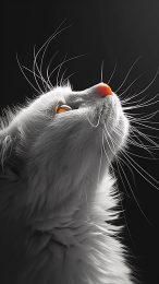 High-Definition Black and White Cat Photos for Phones