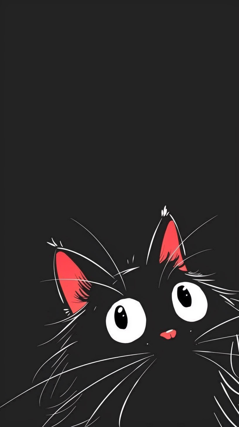 Stylish Black and White Cat Wallpaper for All Cellphones