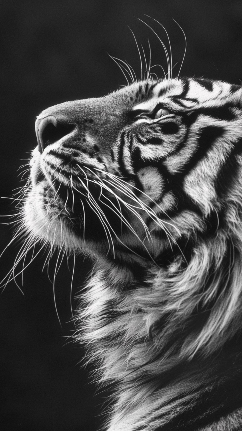 Artistic Black and White Tiger HD Background for iPhone