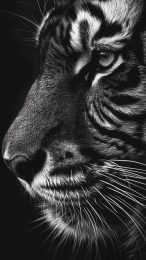 Striking Black and White Tiger Photo for Your iPhone