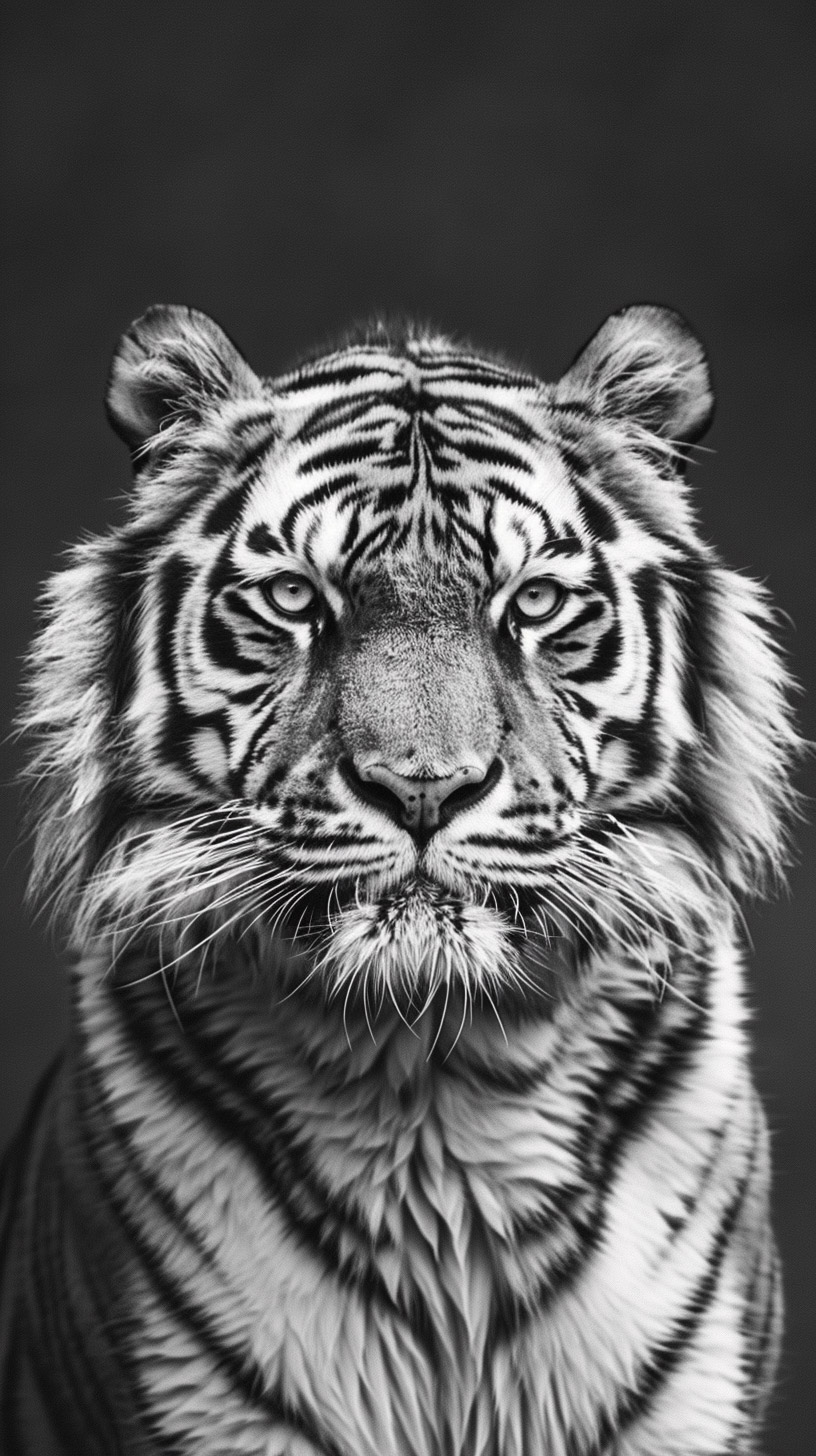 High-Quality Black and White Tiger Images for Android