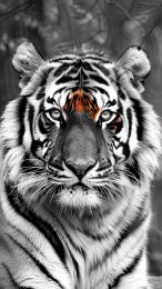 Elegant Black and White Tiger Wallpaper for Every Phone