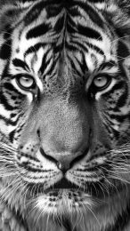 Elegant Black and White Tiger Digital Background for Android