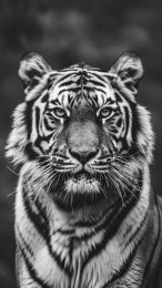 Majestic Black and White Tiger Photo for Your Device