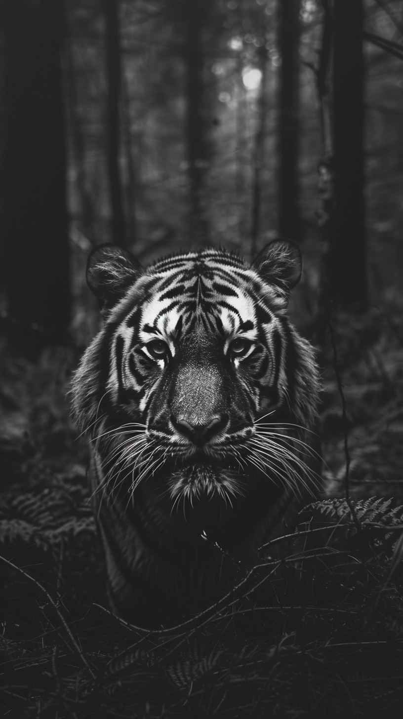 Captivating Black and White Tiger Picture for Samsung