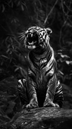 Download Black and White Tiger Roar for Galaxy Devices