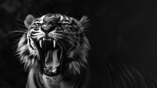 Free 4K Black and White Tiger Desktop Wallpaper