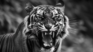 Ultra HD Black-and-White Tiger Image for Desktop Background