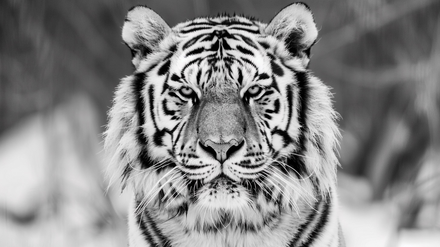 Download Impressive Black-and-White Tiger 1920x1080 Wallpapers