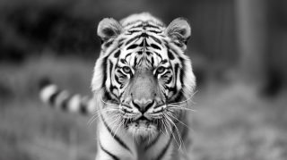 Beautiful Black-and-White Tiger Wallpapers for Desktop Background