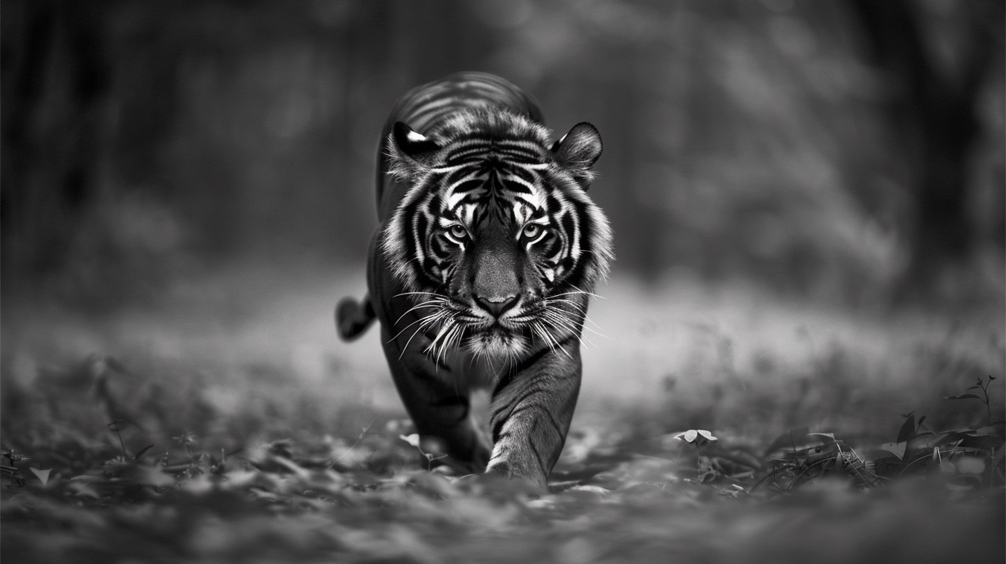 Free Stock Photos: Black-and-White Tiger for Your Desktop