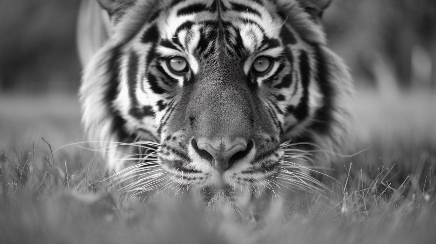 High-Quality Black-and-White Tiger Wallpapers for Your PC