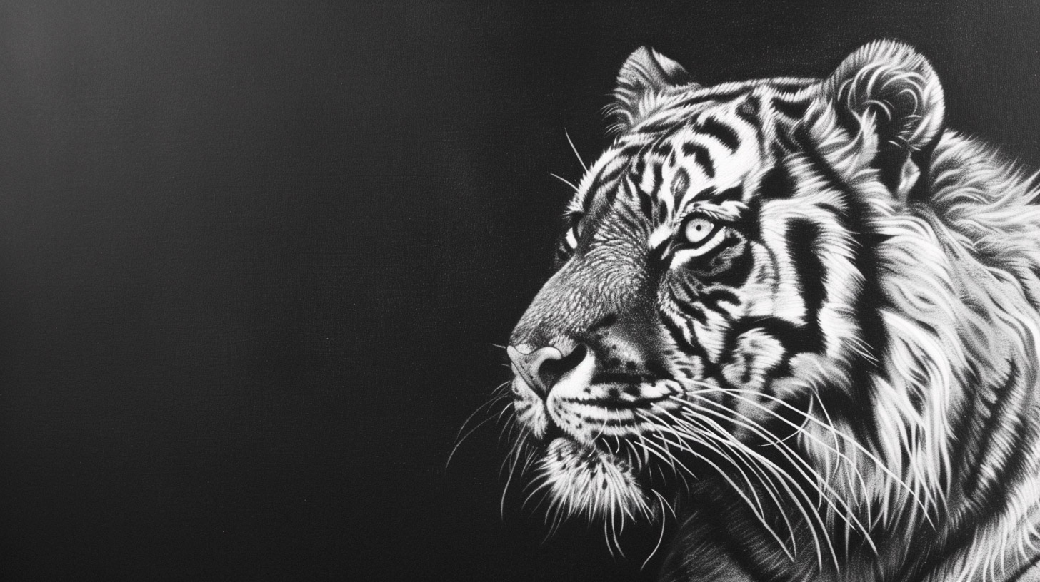 Download Black and White Tiger Images for 16:9 Displays