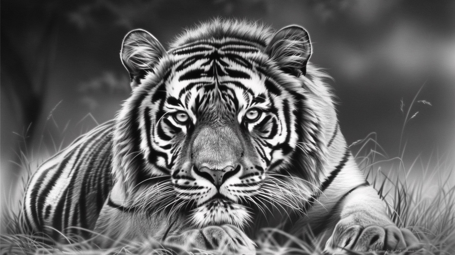 AI Wallpaper: Artistic Tiger Drawings for Your Desktop