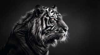 Ultra HD Black and White Tiger Drawings for PCs