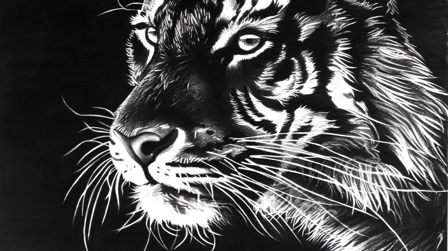 Free Wallpapers: Beautiful Black and White Tiger Drawings