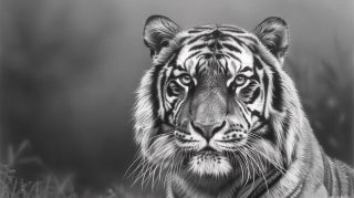 High Definition Tiger Wallpapers in Monochrome Styles