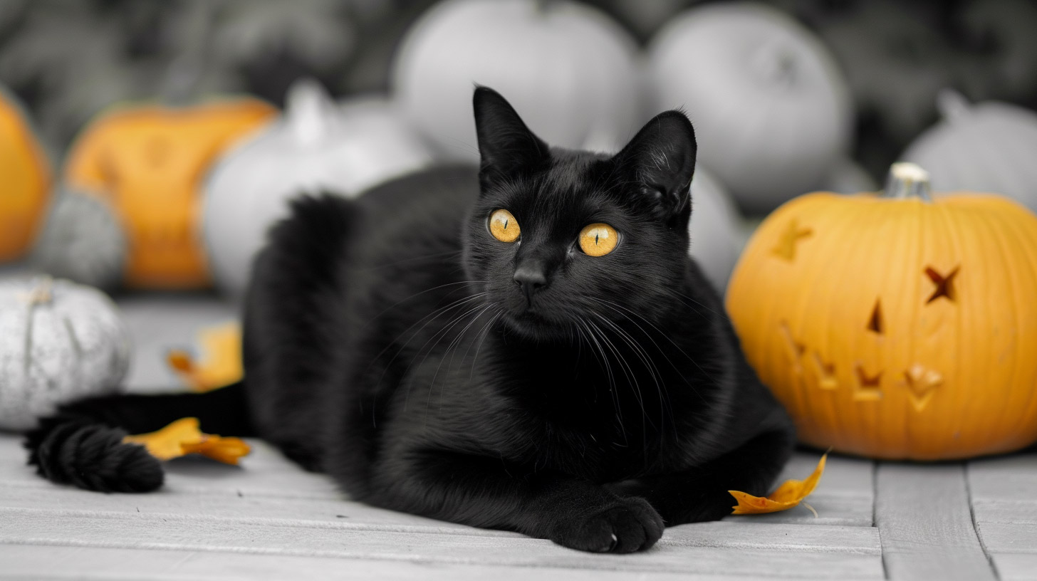 Black Cat Halloween HD Wallpaper for Desktop Background