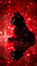 Stylish Black Cat Halloween Photo for iPhone Screens