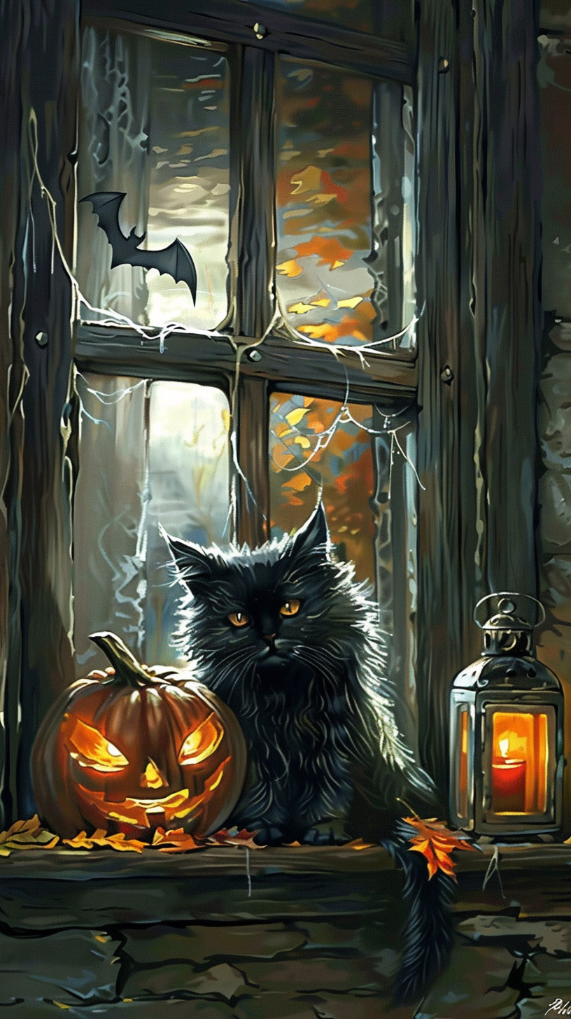 Free Black Cat Halloween Wallpaper for Android Users