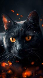 Whimsical Black Cat Halloween HD Images for Phones