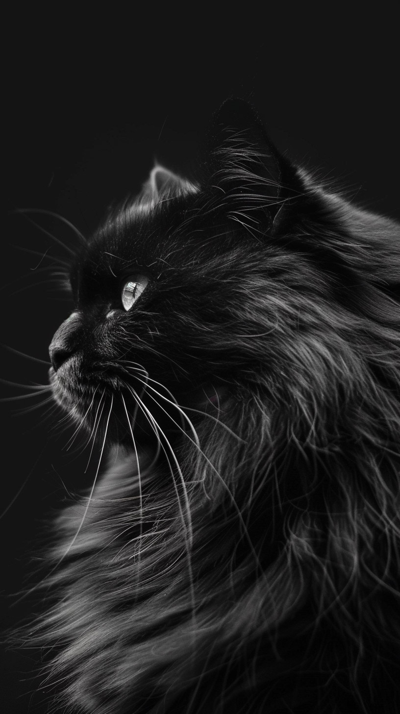 download free black cat digital background for iPhone